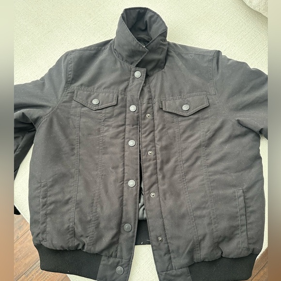 Levi's Trucker Bomber Jacket Thermore Thermal Diamond Lined Black Size M - Picture 3 of 6